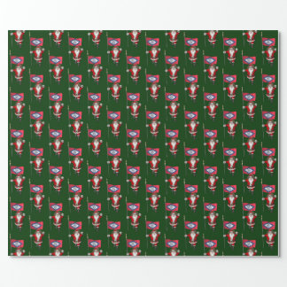 Santa Claus With Flag Of Arkansas Wrapping Paper