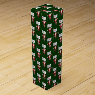 Santa Claus With Flag Of Chicago Wine Box