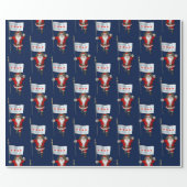 Santa Claus With Flag Of Chicago Wrapping Paper (Flat)