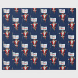 Santa Claus With Flag Of Chicago Wrapping Paper
