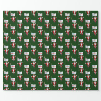 Santa Claus With Flag Of Chicago Wrapping Paper