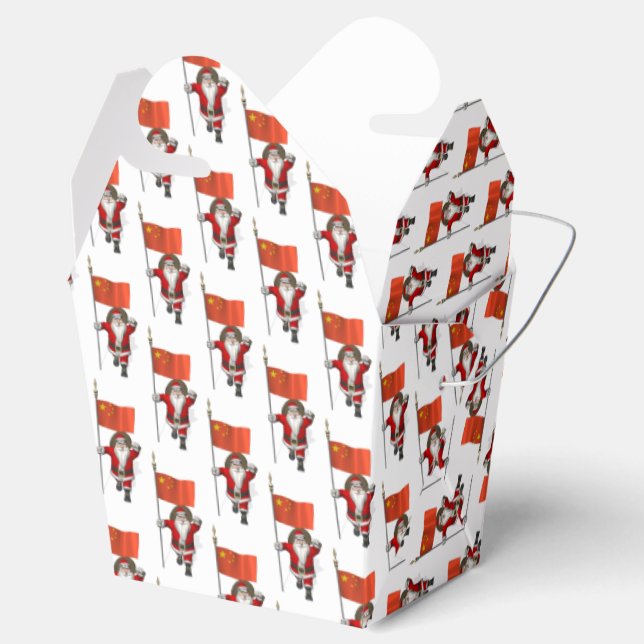 Santa Claus With Flag Of China Favor Boxes (Opened)