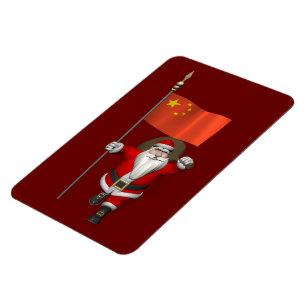 Santa Claus With Flag Of China Magnet