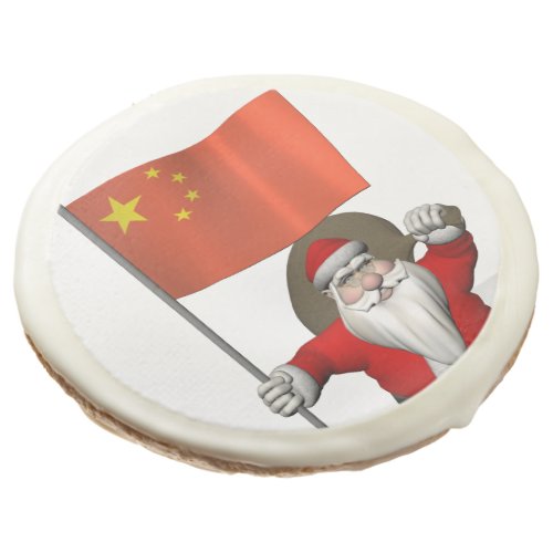 Santa Claus With Flag Of China Sugar Cookie