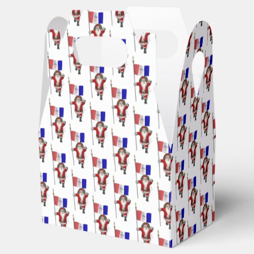 Santa Claus With Flag Of Cleveland Favor Boxes