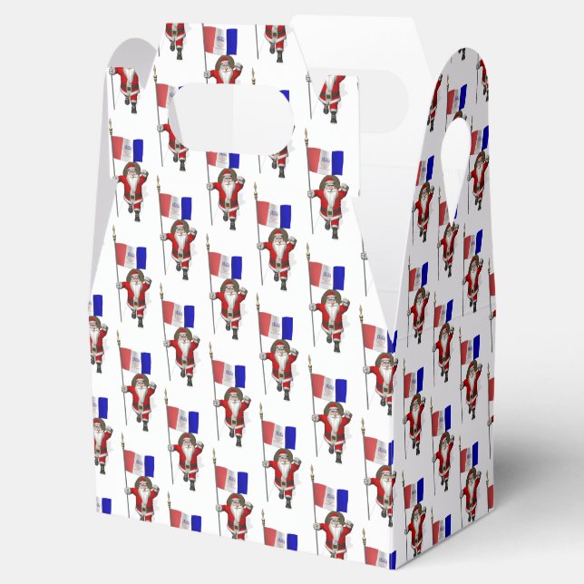 Santa Claus With Flag Of Cleveland Favor Boxes (Opened)