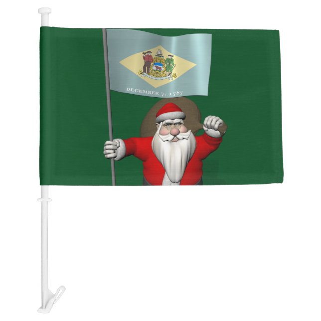 Santa Claus With Flag  Of Delaware (Front)