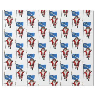 Santa Claus With Flag Of Las Vegas Wrapping Paper