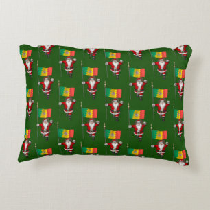 Santa Claus With Flag Of Los Angeles Decorative Pillow