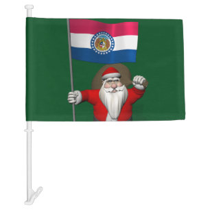 Santa Claus With Flag Of Missouri
