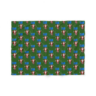 Santa Claus With Flag Of Nevada Fleece Blanket