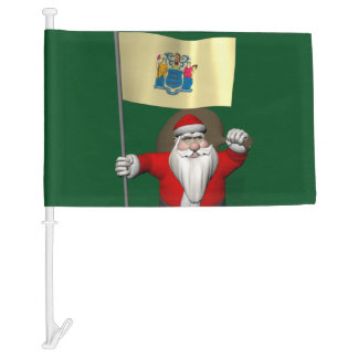 Santa Claus With Flag Of New Jersey