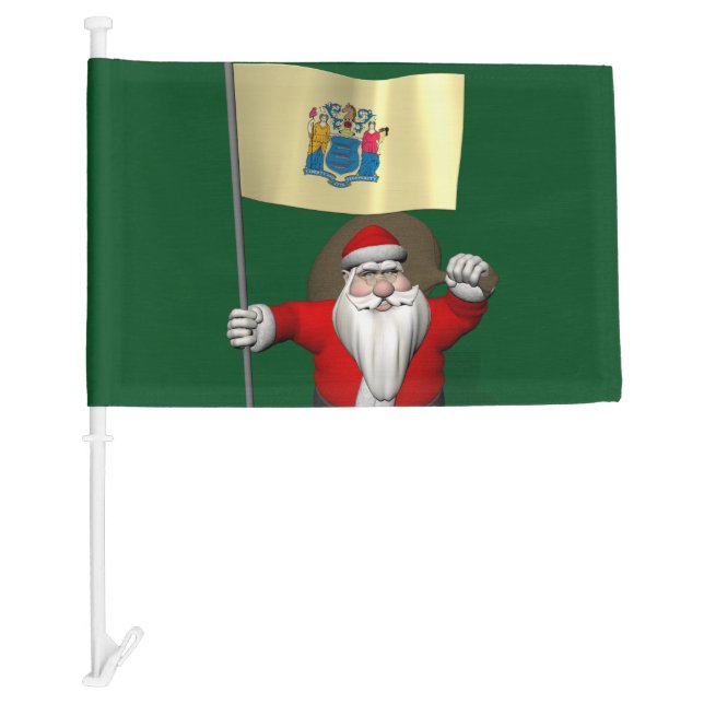Santa Claus With Flag Of New Jersey (Front)