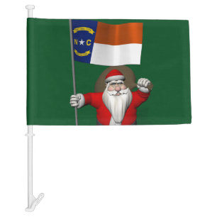 Santa Claus With Flag Of North Carolina