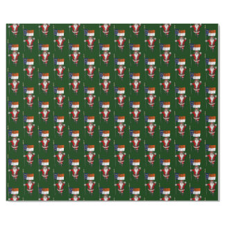 Santa Claus With Flag Of North Carolina Wrapping Paper