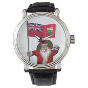 Santa Claus With Flag Of Ontario CDN Watch