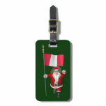 Santa Claus With Flag Of Peru Bag Tag Santa Claus With Flag Of Peru Bag Tag