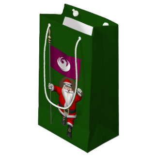 Santa Claus With Flag Of Phoenix AZ Small Gift Bag