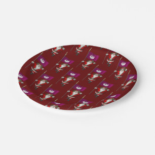 Santa Claus With Flag Of Phoenix Paper Plates