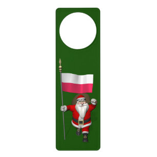 Santa Claus With Flag Of Poland Door Hanger