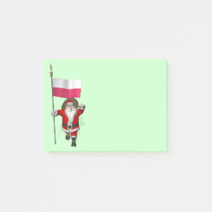 Santa Claus With Flag Of Poland Post-it Notes