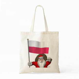 Santa Claus With Flag Of Poland Tote Bag