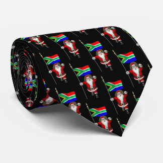Santa Claus With Flag Of South Africa Tie