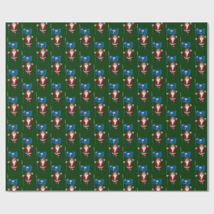 Santa Claus With Flag Of South Carolina Wrapping Paper