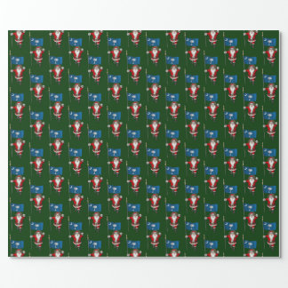 Santa Claus With Flag Of South Carolina Wrapping Paper