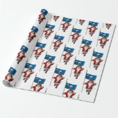 Santa Claus With Flag Of South Carolina Wrapping Paper (Unrolled)