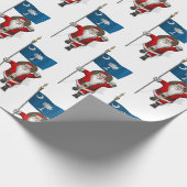 Santa Claus With Flag Of South Carolina Wrapping Paper (Corner)