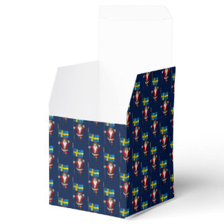 Santa Claus With Flag Of Sweden Favor Boxes