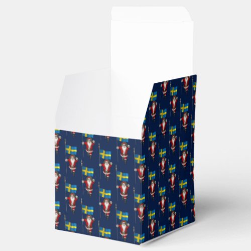 Santa Claus With Flag Of Sweden Favor Boxes