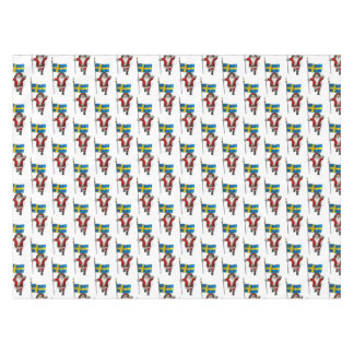 Santa Claus With Flag Of Sweden Tablecloth