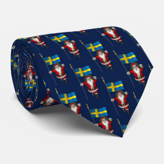 Santa Claus With Flag Of Sweden Tie