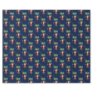 Santa Claus With Flag Of Sweden Wrapping Paper