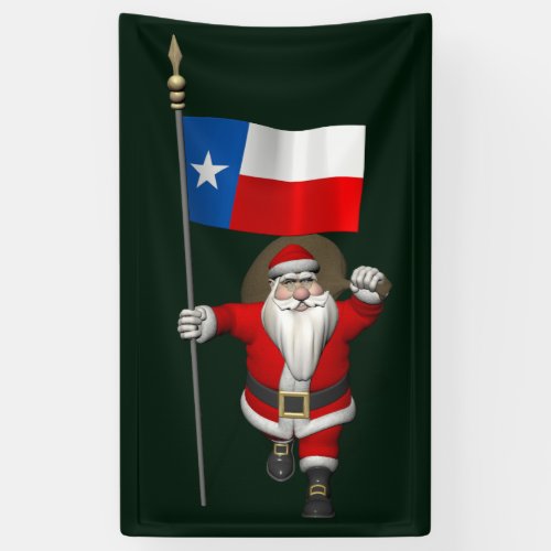 Santa Claus With Flag Of Texas Banner
