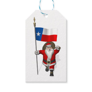 Santa Claus With Flag Of Texas Gift Tags