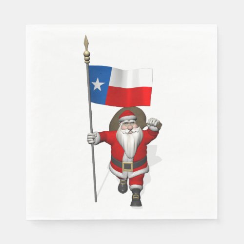 Santa Claus With Flag Of Texas Paper Napkins