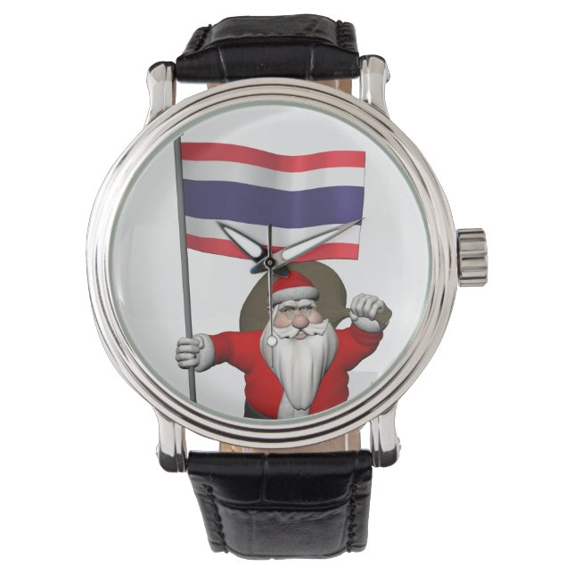 Santa Claus With Flag Of Thailand Watch (Front)