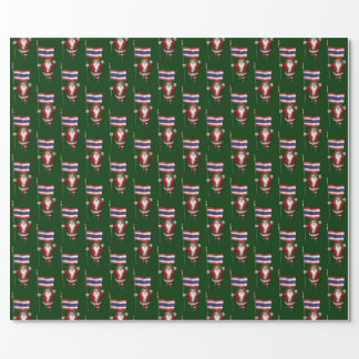 Santa Claus With Flag Of Thailand Wrapping Paper