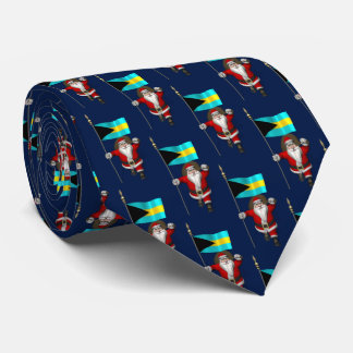 Santa Claus With Flag Of The Bahamas Tie