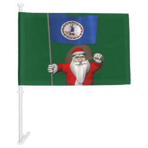 Santa Claus With Flag Of Virginia