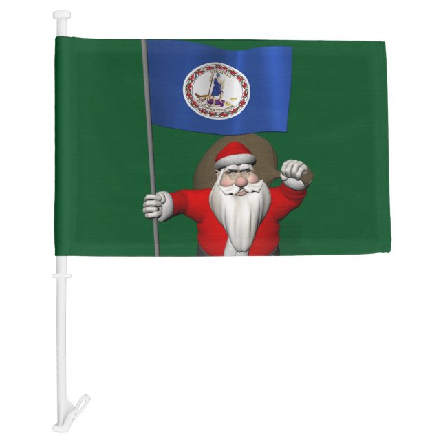 Santa Claus With Flag Of Virginia (Front)