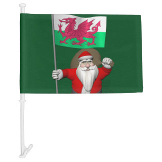 Santa Claus With Flag Of Wales