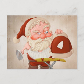 Santa Claus with flatiron Holiday Postcard