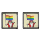Santa Claus With Gay Pride Rainbow Flag