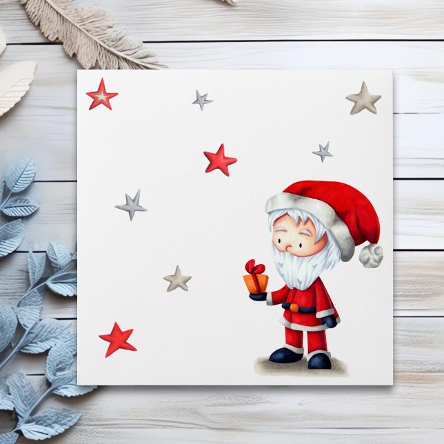 Santa Claus with gift and stars unique CD sleeve Envelope (Creator Uploaded)