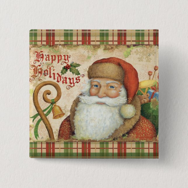 Santa Claus with Gifts Button (Front)