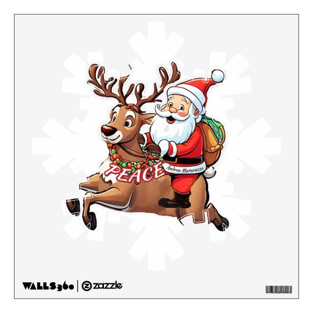 Santa Claus with Gifts of Peace Wall Decal (Front)